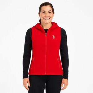 Spyder Knit Vest Red Sleeveless Zip Front Outdoor Layer Women’s Size Large Hike